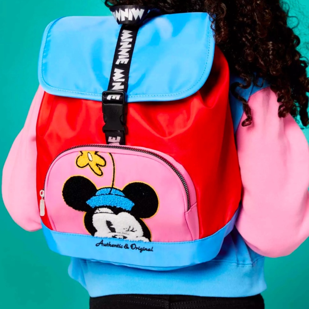 Disney - Kids Minnie Mouse Backpack blue/ red/ pink nylon bag Mickey & Co - Picture 2 of 12